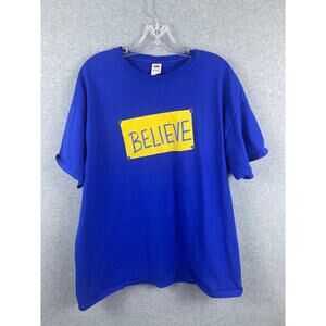 Ted Lasso Believe Shirt Men's‎ XL Blue Short Sleeve Comedy Funny TV Show Tee